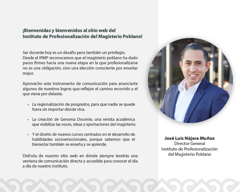 Mensaje de bienvenida